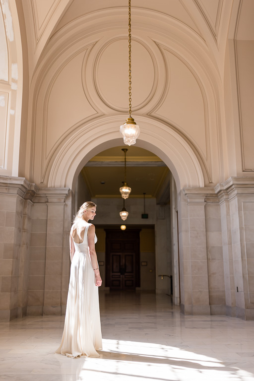 solo photo of bride at San Francisco City Hall