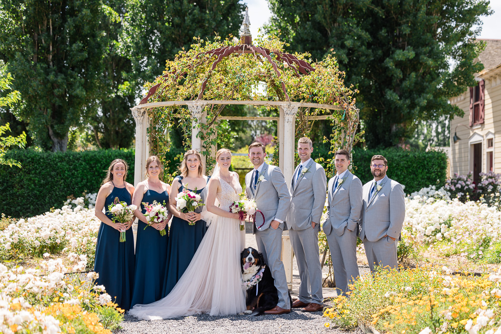 Garden Valley Ranch bridal party photos with dog