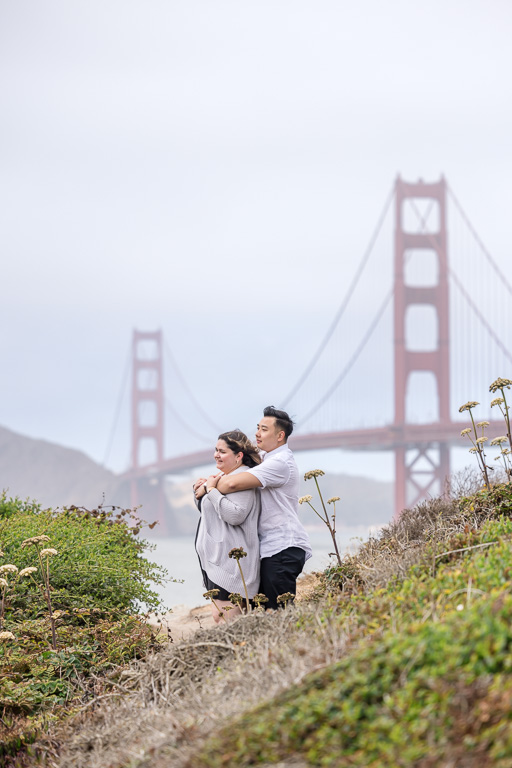 unique Golden Gate Bridge engagement photos spots