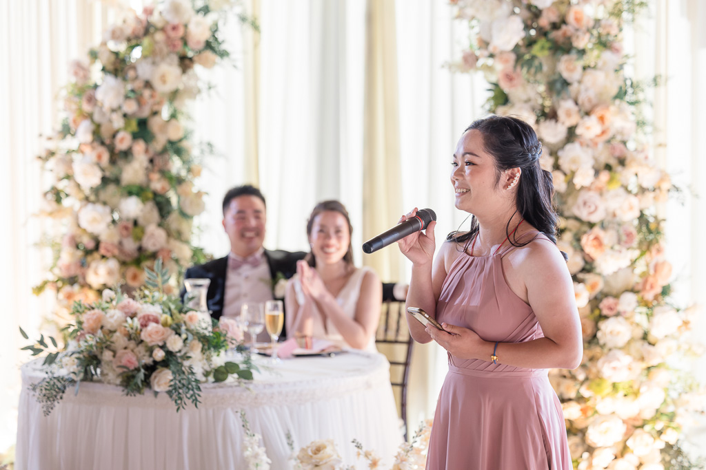 maid of honor giving a speech