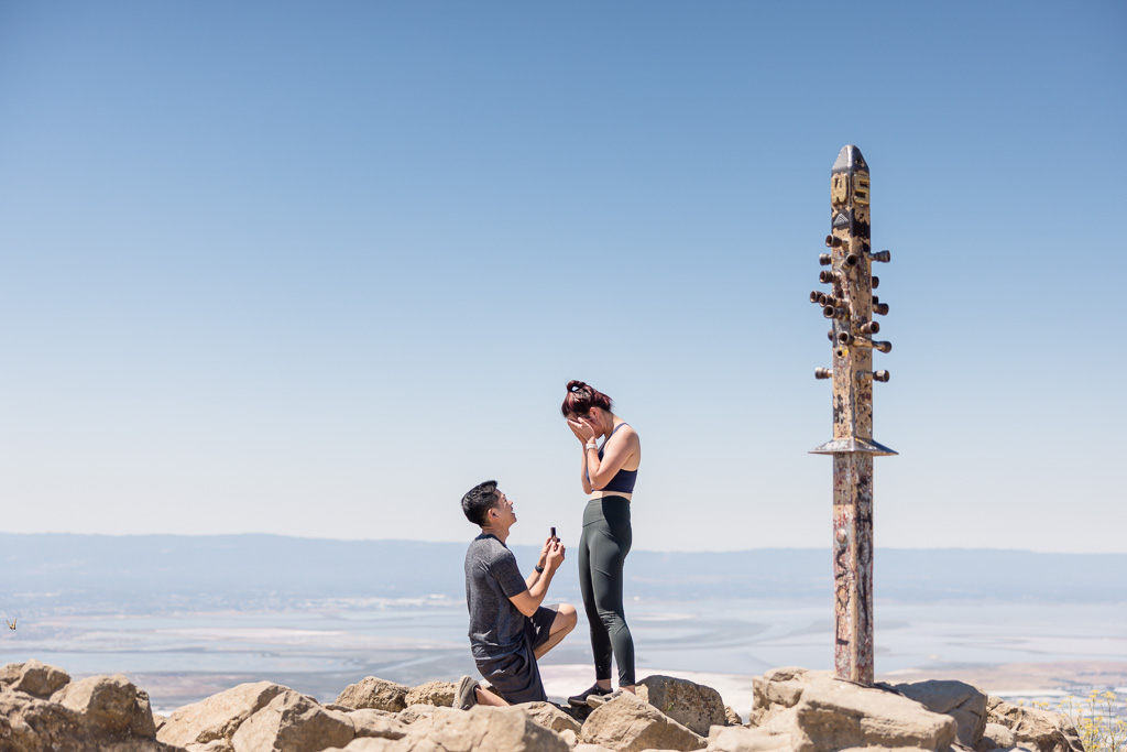 surprise proposal at Mission Peak in Fremont