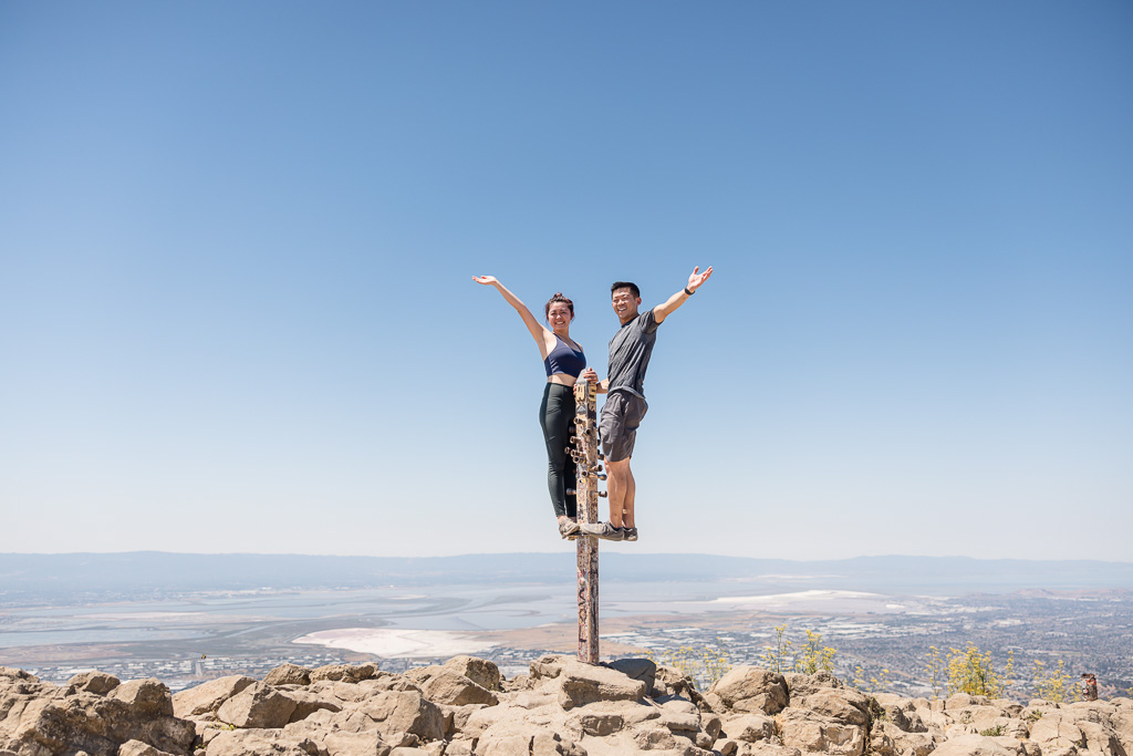 couple standing on the Mission Peak Mission Peeker pole
