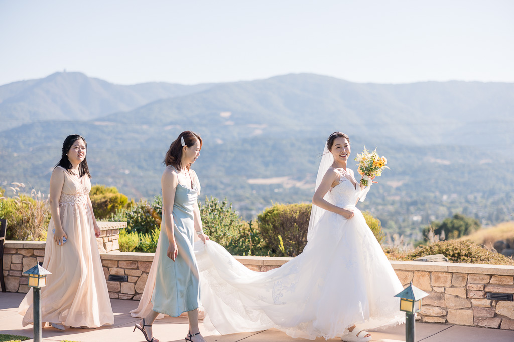 bride and her squad candidly walking