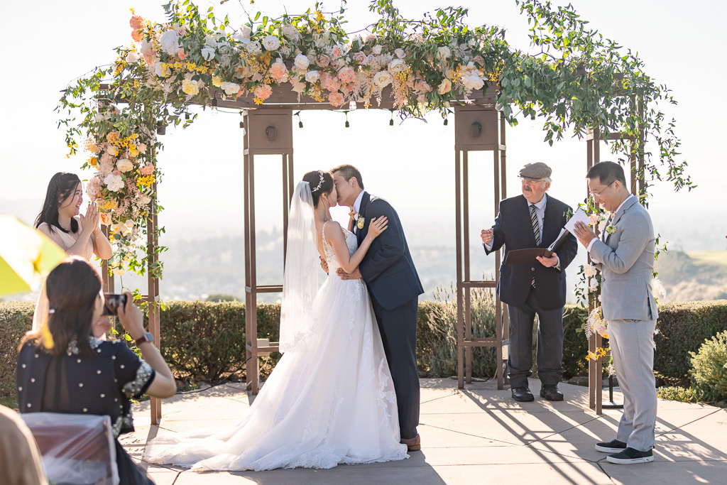 San Jose Boulder Ridge wedding first kiss