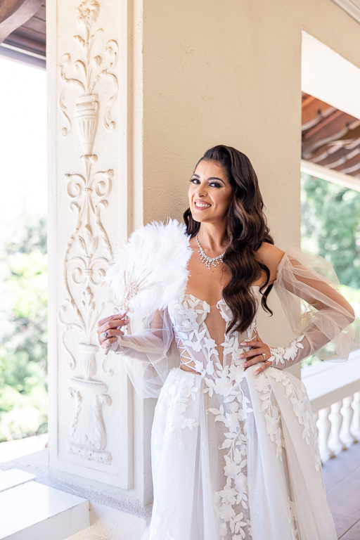 Bay Area Mediterranean villa wedding stylish bride