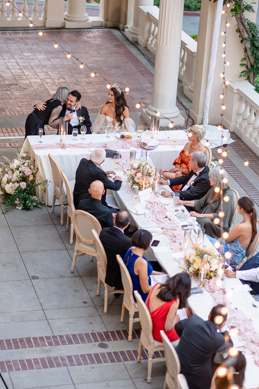 T-shape wedding reception table