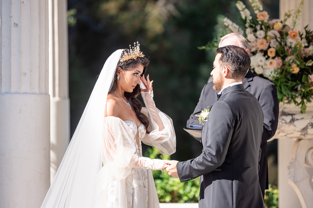 Montalvo wedding emotional moment during ceremony