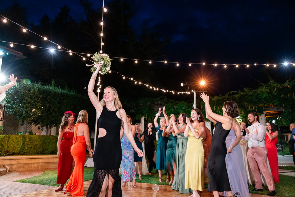 girl who caught the tossing bouquet