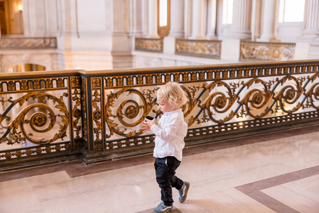 toddler ringbearer at SF City Hall