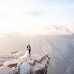 epic Yosemite sunset elopement photo at Taft Point