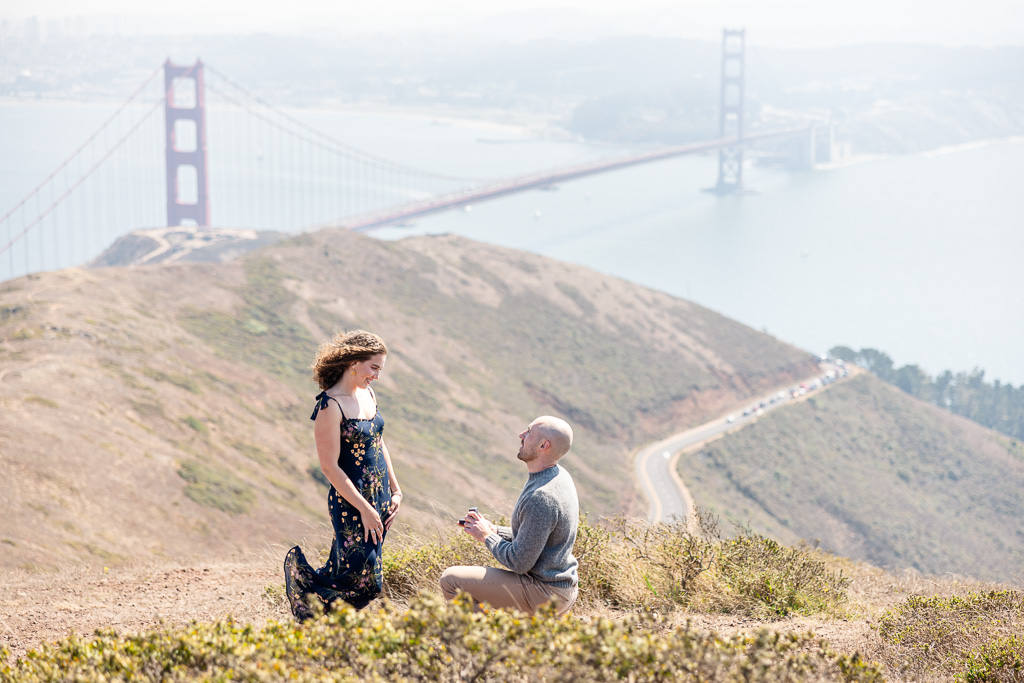 surprise proposal with a sweeping view of the Golden Gate Bridge