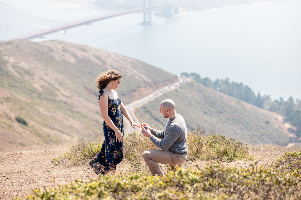 surprise proposal over a sweeping Golden Gate Bridge view