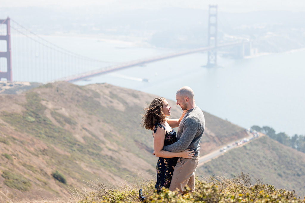 Golden Gate Bridge midday engagement photos