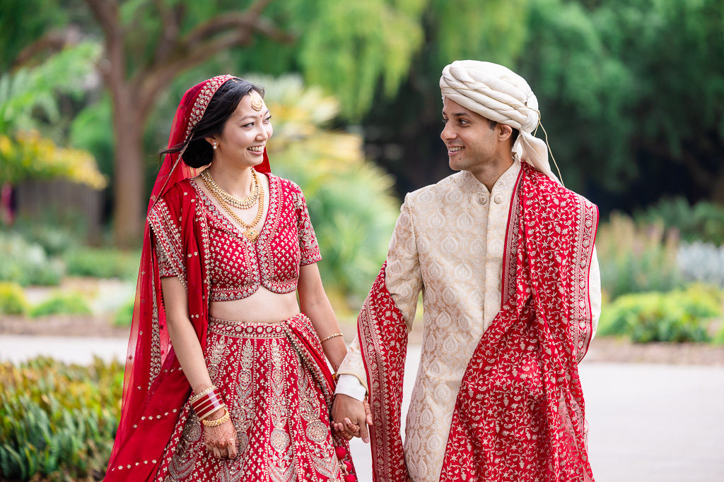 newlywed couple in Indian traditional attire