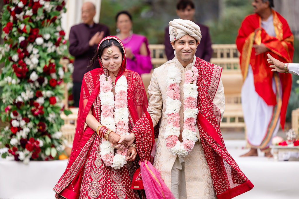 Hindu wedding ceremony recessional