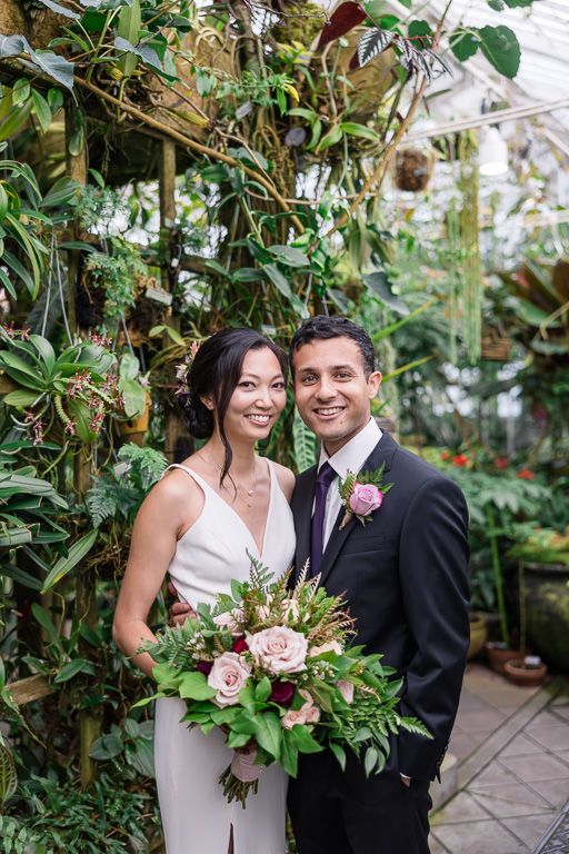 wedding portrait inside the Conservatory of Flowers