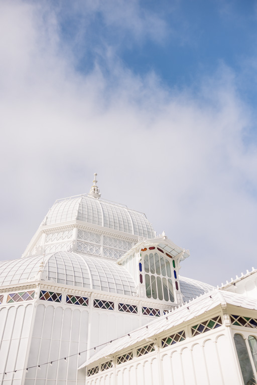 Conservatory of Flowers under a blue sky