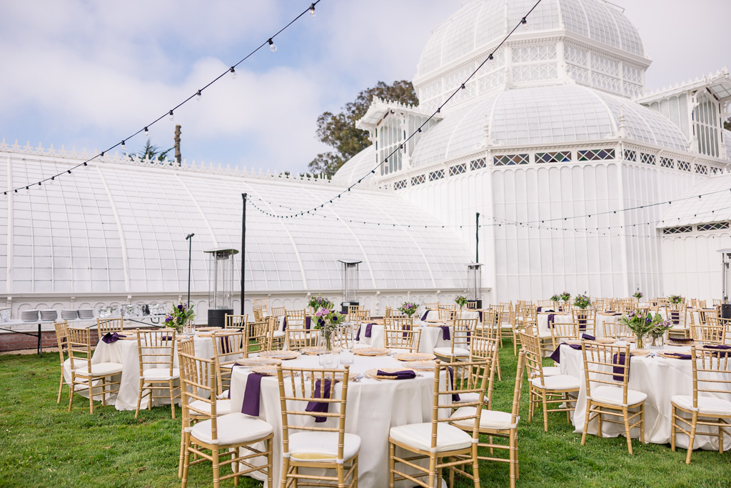 San Francisco Conservatory of Flowers outdoor wedding reception