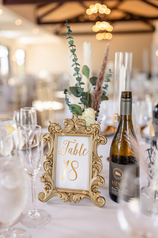table sign for reception table