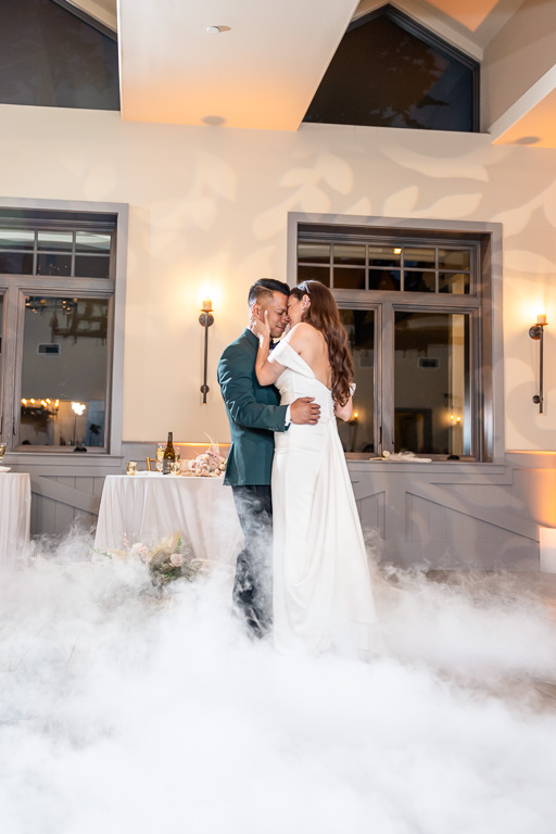 Oceano Hotel wedding reception fog machine first dance