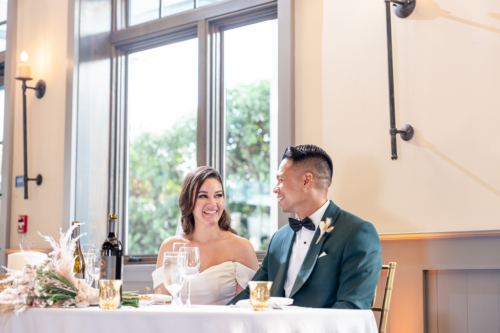 bride and groom at Oceano reception