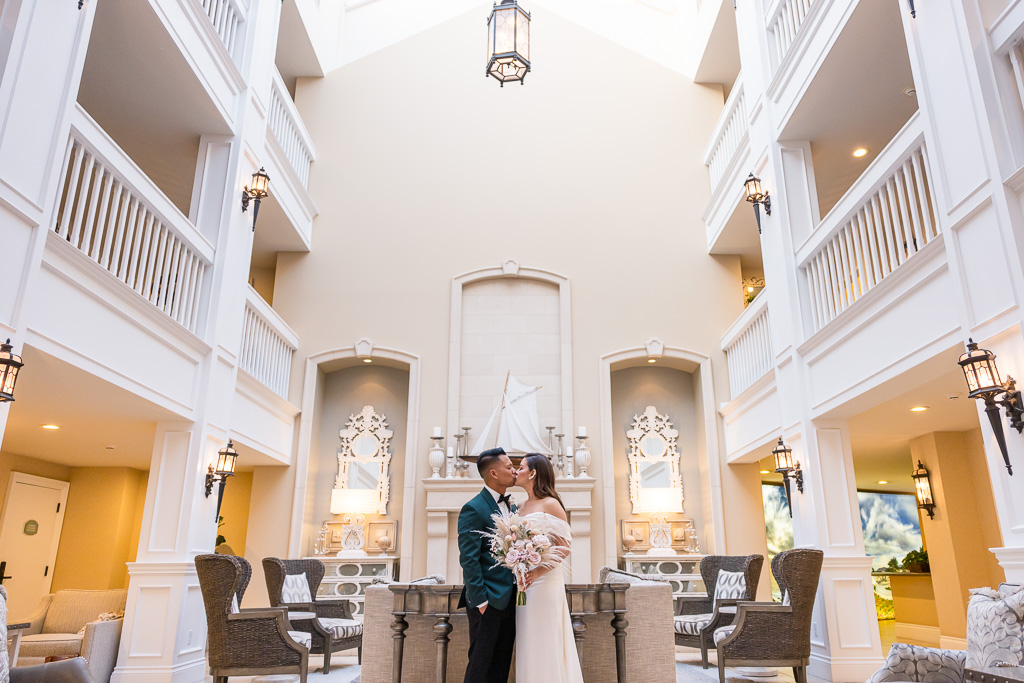 Oceano wedding portrait in lobby area