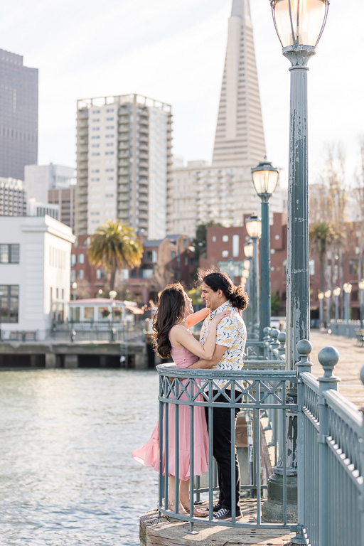 engagement session on Embarcadero pier