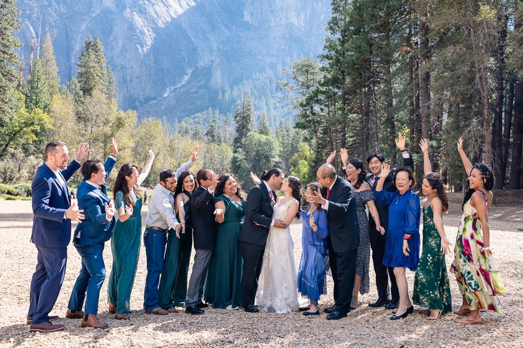 Yosemite elopement group photo