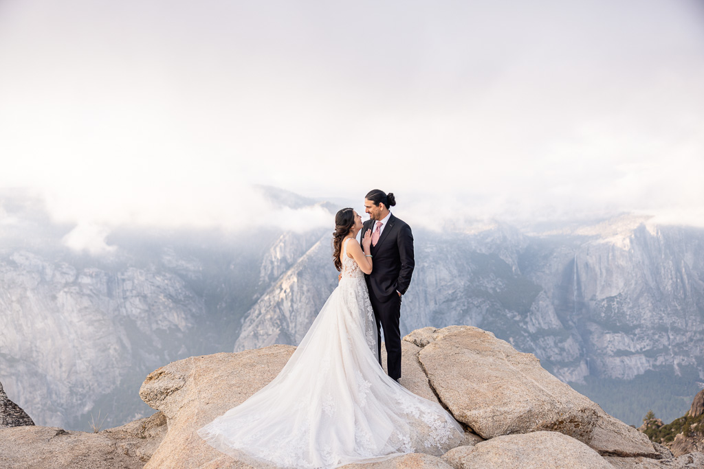 Yosemite mountaintop wedding photo