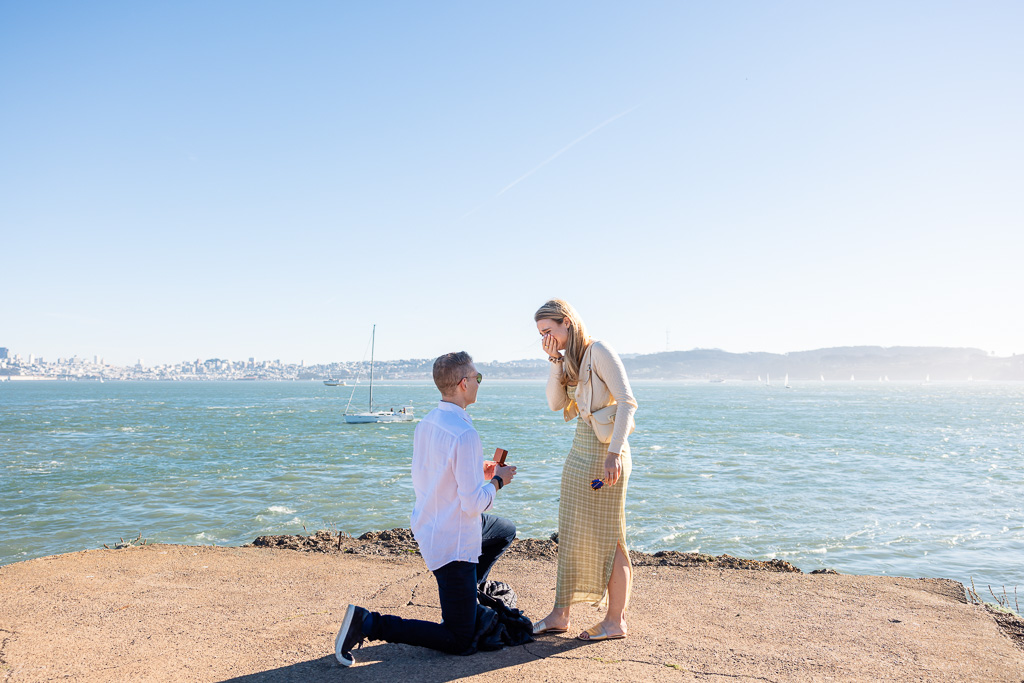 mid-afternoon surprise proposal on the San Francisco Bay