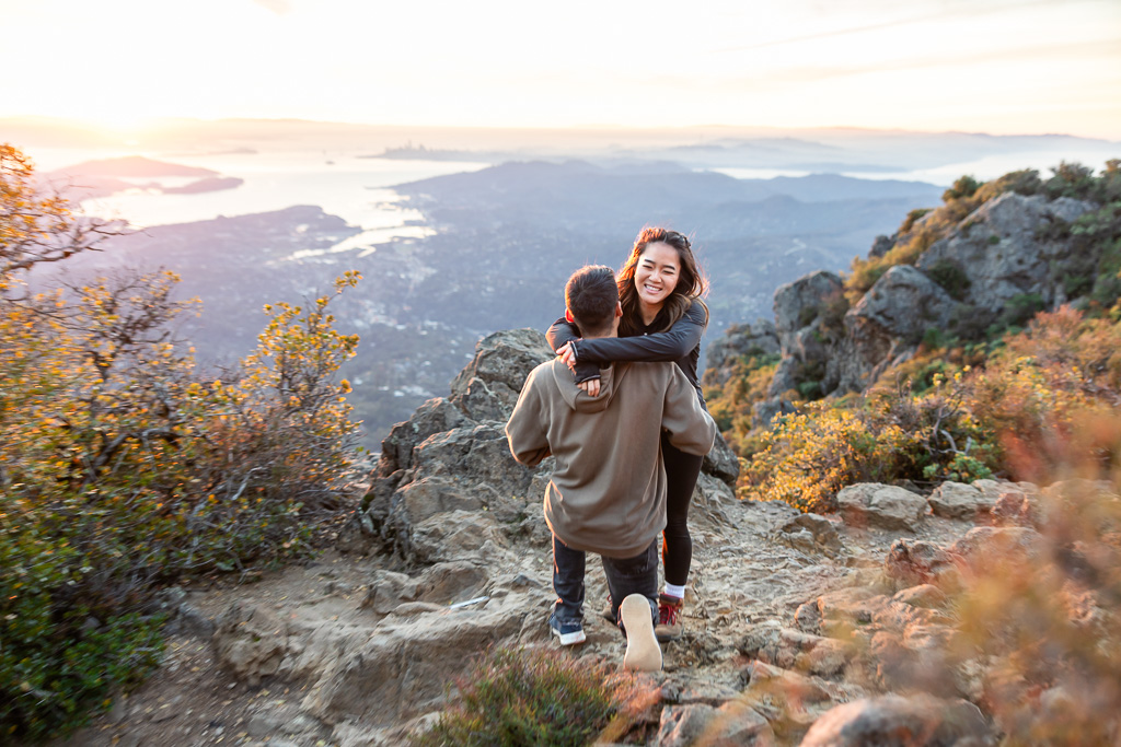Mt Tam East Peak sunrise marriage proposal