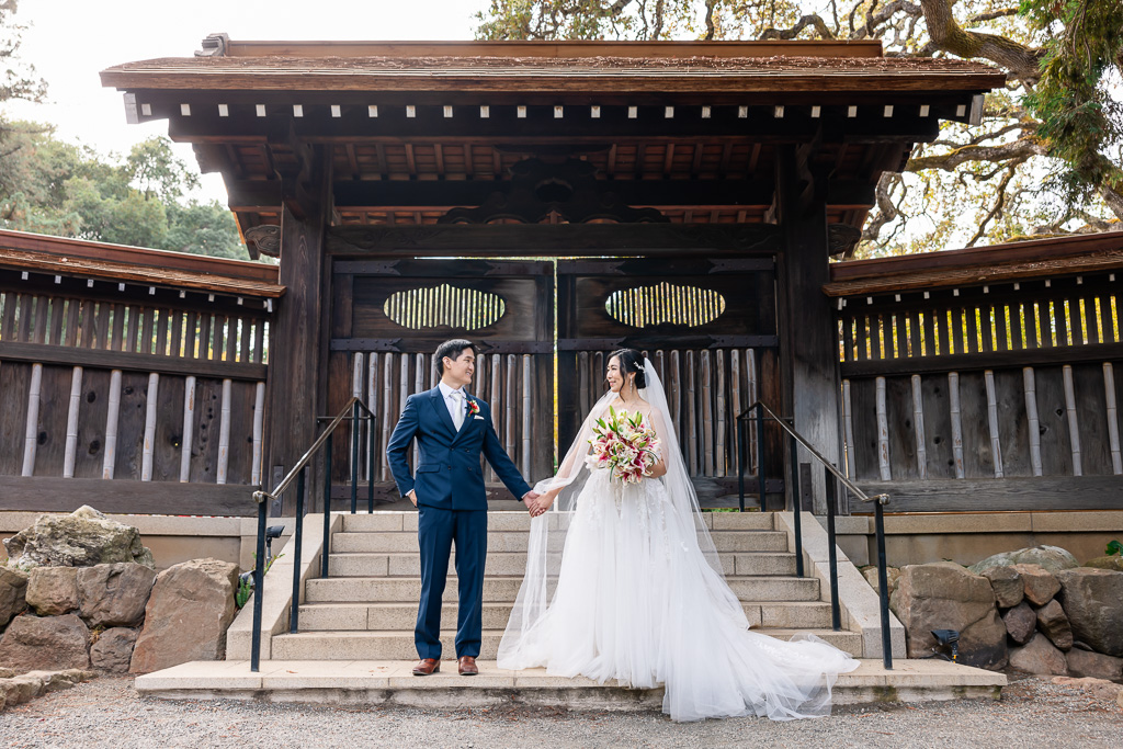 Hakone Estate and Gardens wedding by the gate