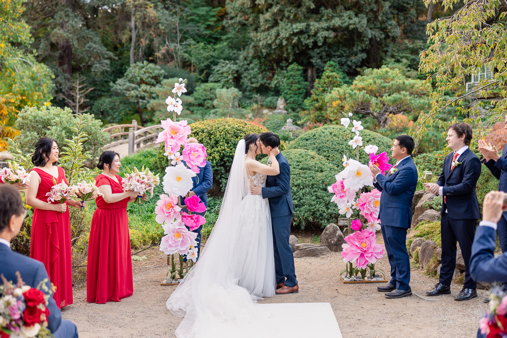 first kiss at Hakone Estate and Gardens