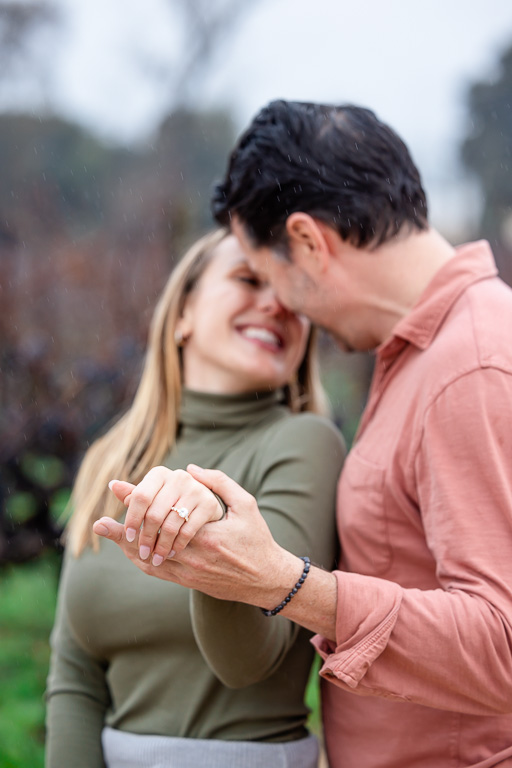 engagement ring photos on hand
