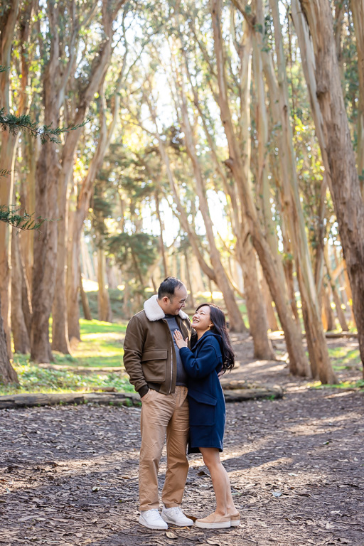 engagement photos at the SF Wood Line