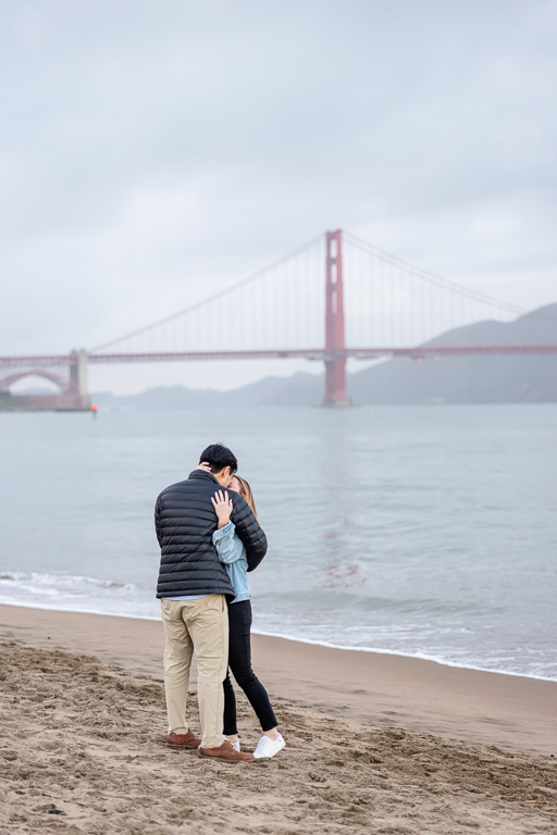 got engaged in front of Golden Gate Bridge