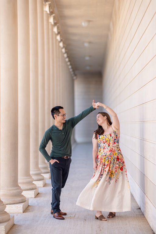 twirling engagement photos
