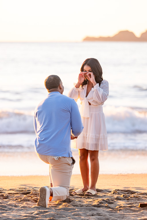 wiping away tears during emotional proposal