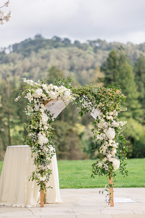 flora wedding arbor at The Brazilian Room