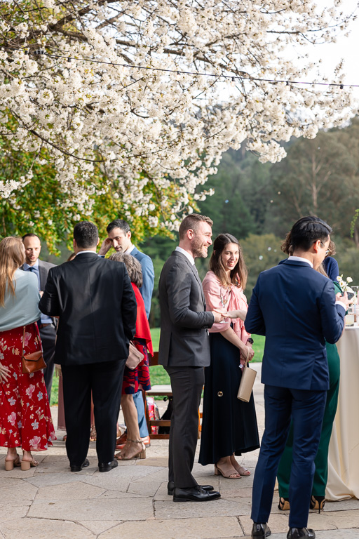 wedding guests during cocktail hour