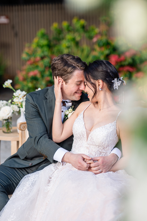 intimate photo of bride and groom