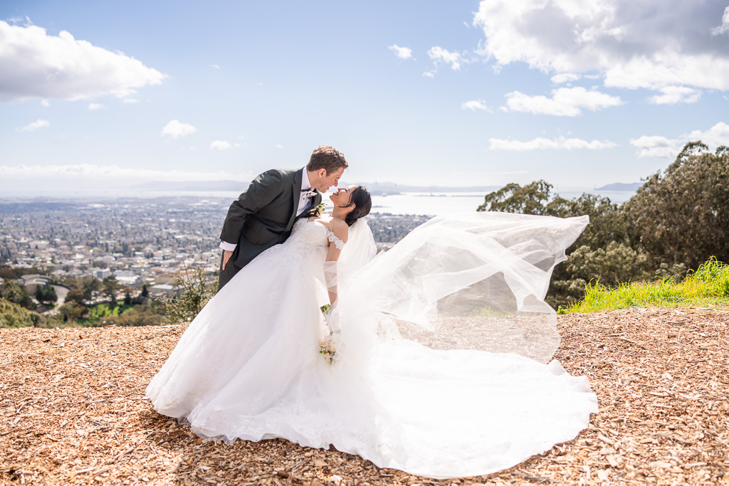 wedding day portrait up at Grizzly Peak