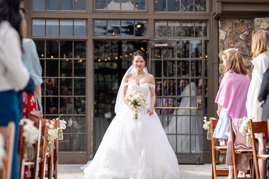 bride walking down the aisle solo at The Brazilian Room