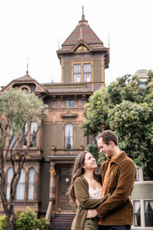 engagement photos at a Victorian house