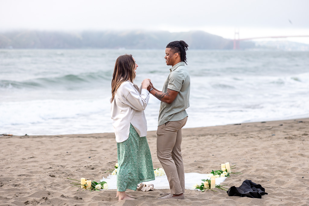 proposal setup on beach