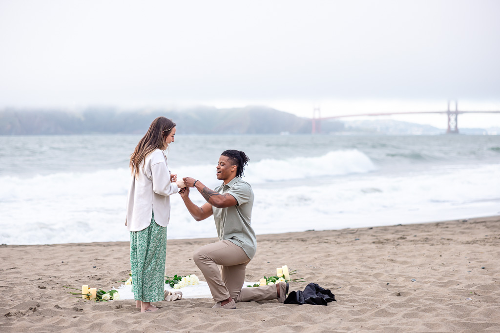 surprise engagement at China Beach