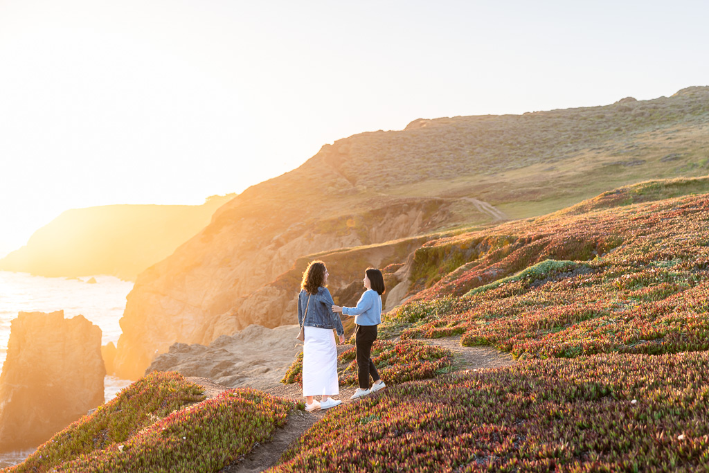 couple taking a sunset walk