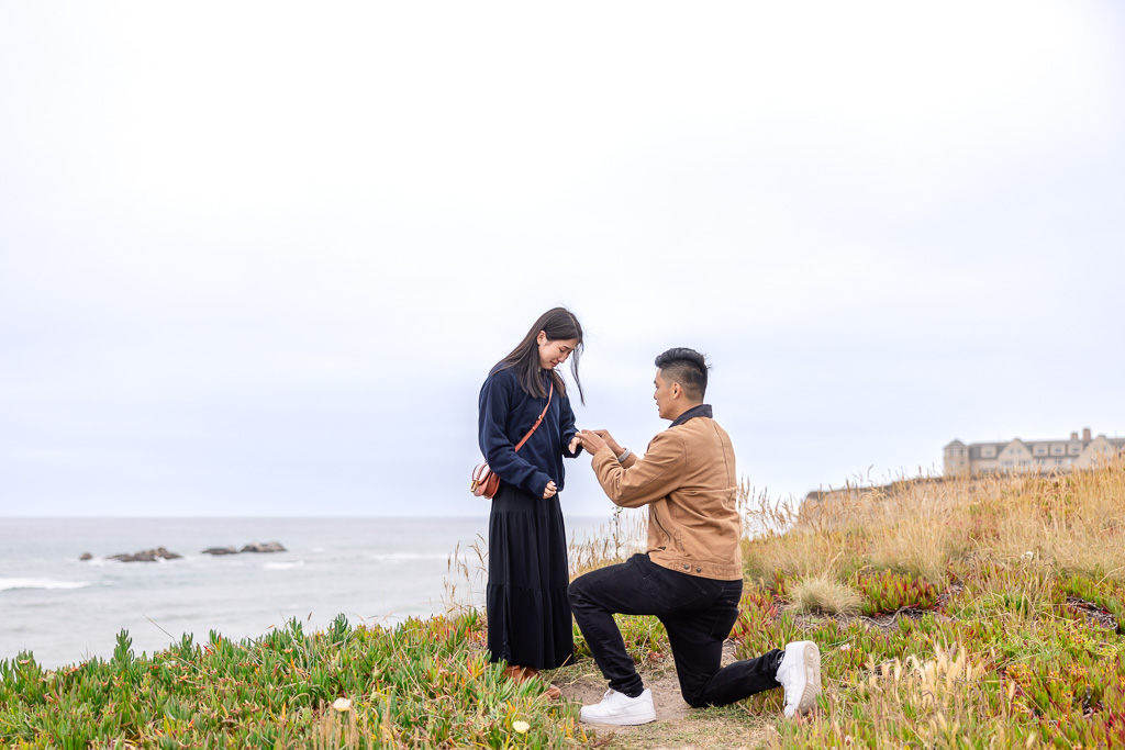 proposal overlooking the ocean in Half Moon Bay