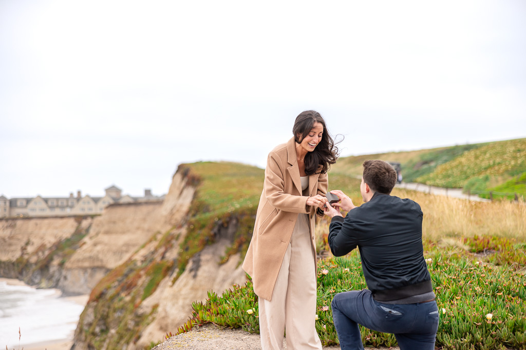 engagement proposal at the Ritz-Carlton Half Moon Bay