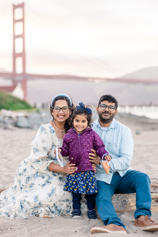 family photos at Crissy Field beach